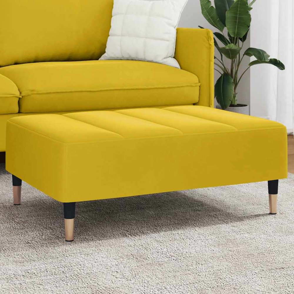 vidaXL Σκαμπό/Υποπόδιο Κίτρινο 77x55x31 εκ. Βελούδινο