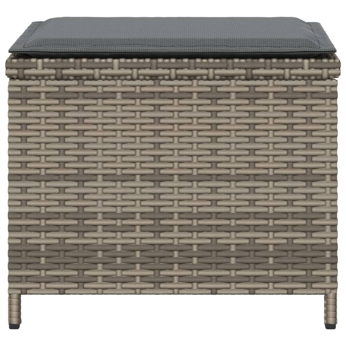 vidaXL Σκαμπό Κήπου 4 τεμ. Γκρι 40x40x35 εκ. Συνθετικό Ρατάν Μαξιλάρια