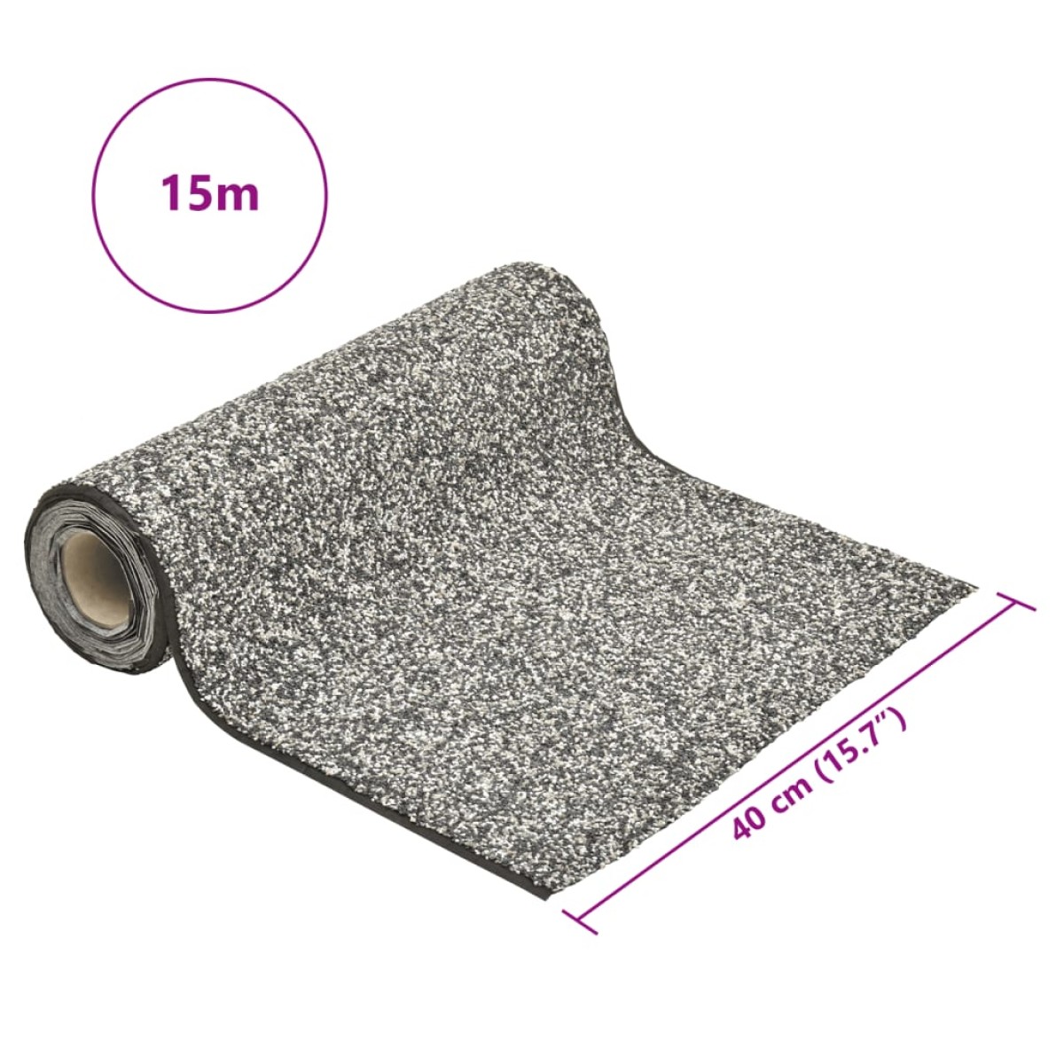 vidaXL Μεμβράνη Λίμνης με Όψη Πέτρας Γκρι 1500 x 40 εκ.