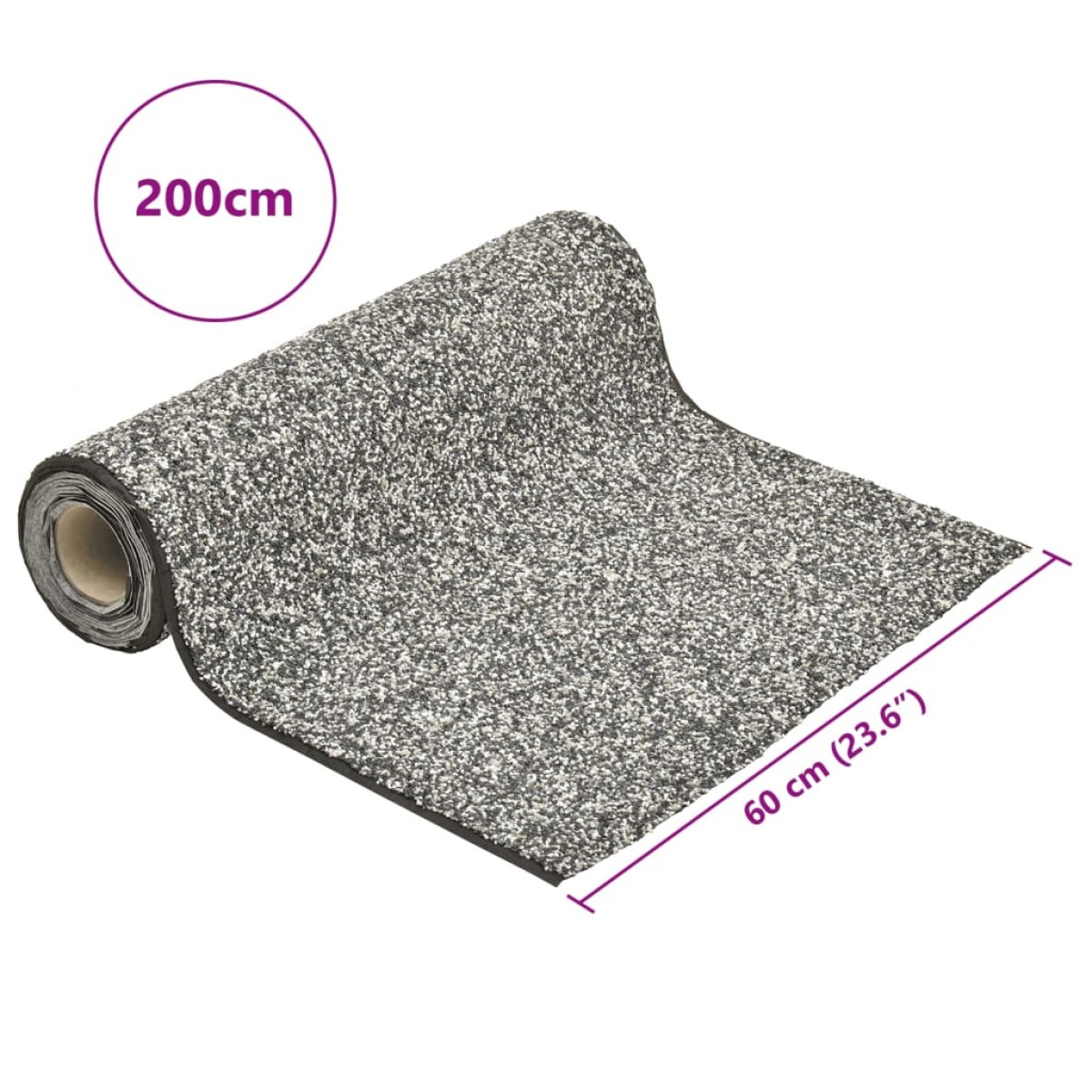 vidaXL Μεμβράνη Λίμνης με Όψη Πέτρας Γκρι 200 x 60 εκ.