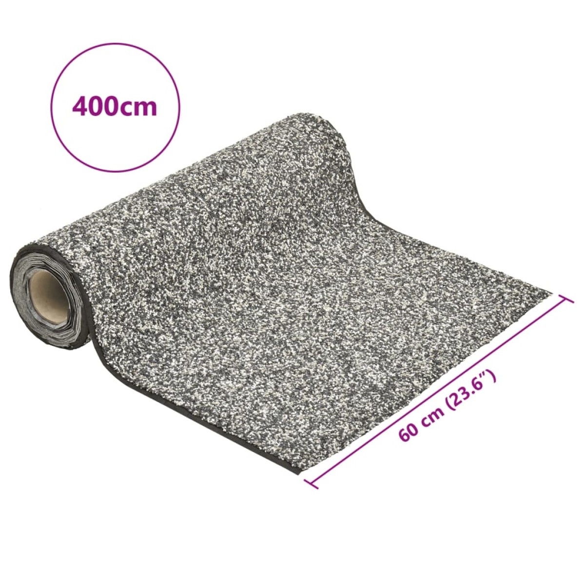 vidaXL Μεμβράνη Λίμνης με Όψη Πέτρας Γκρι 400 x 60 εκ.