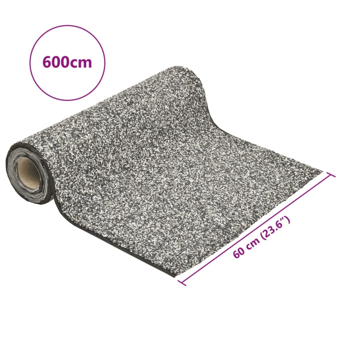 vidaXL Μεμβράνη Λίμνης με Όψη Πέτρας Γκρι 600 x 60 εκ.