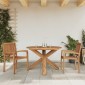 vidaXL Τραπέζι Κήπου Ø109x74 εκ. από Μασίφ Ξύλο Teak