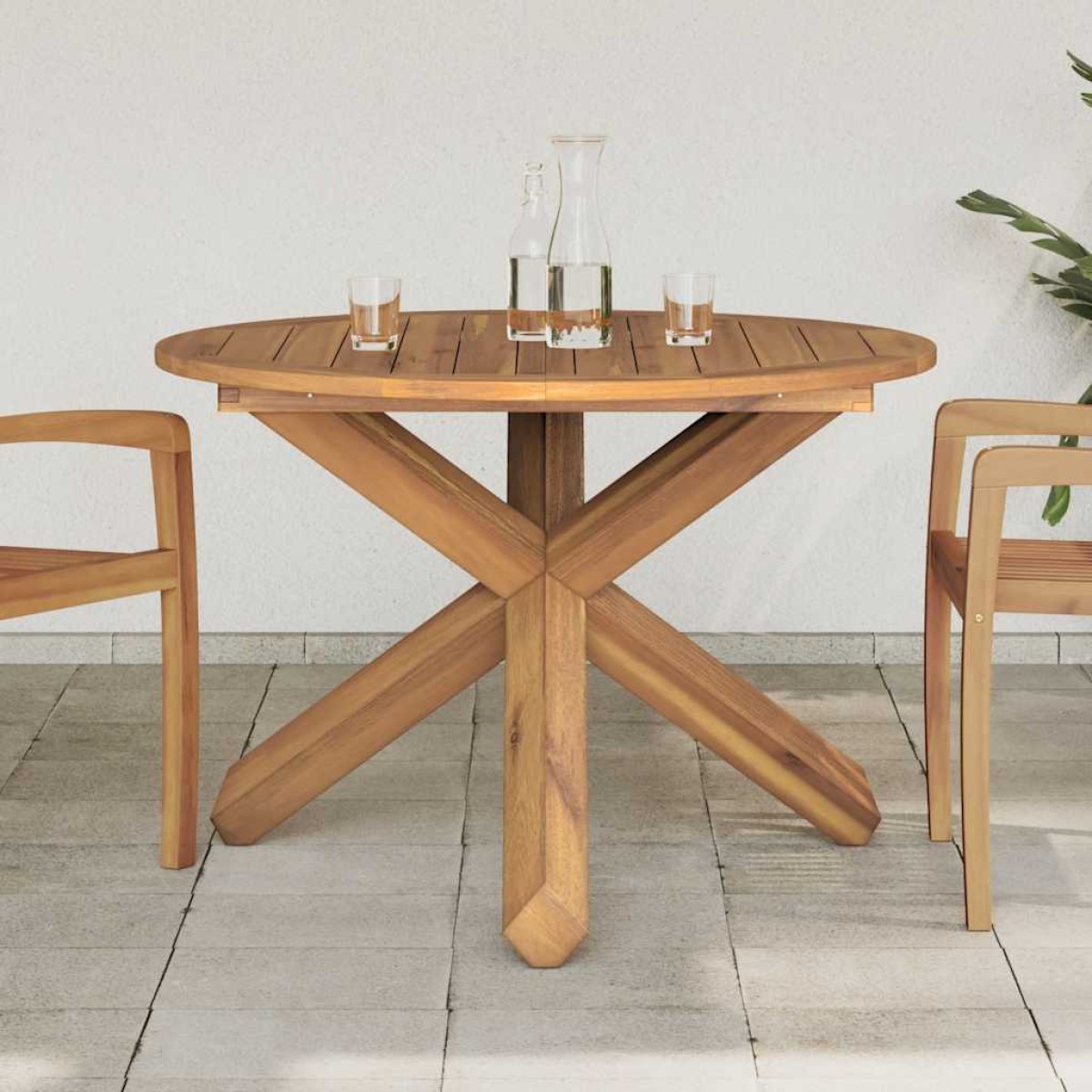 vidaXL Τραπέζι Κήπου Ø109x74 εκ. από Μασίφ Ξύλο Teak