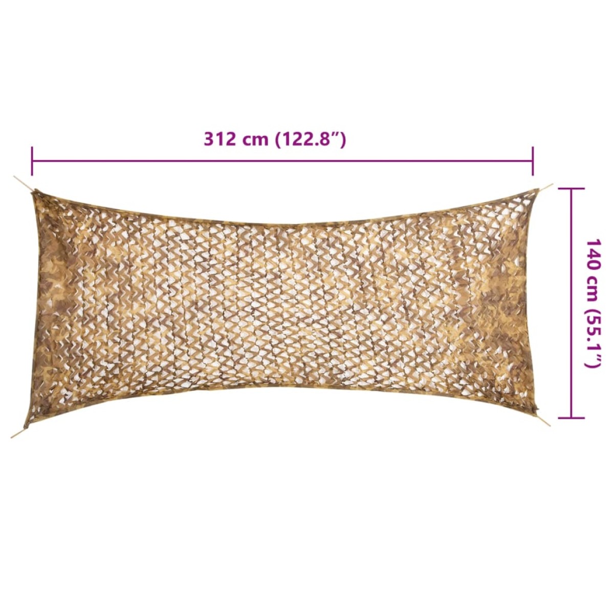 vidaXL Δίχτυ Σκίασης Παραλλαγής Άμμου 312x140 εκ. με Σάκο Αποθήκευσης