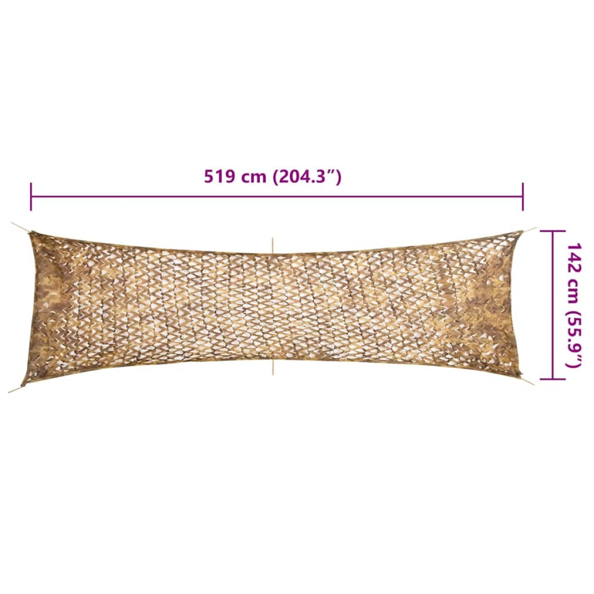 vidaXL Δίχτυ Καμουφλάζ με Τσάντα Αποθήκευσης 519x142 εκ. Άμμος