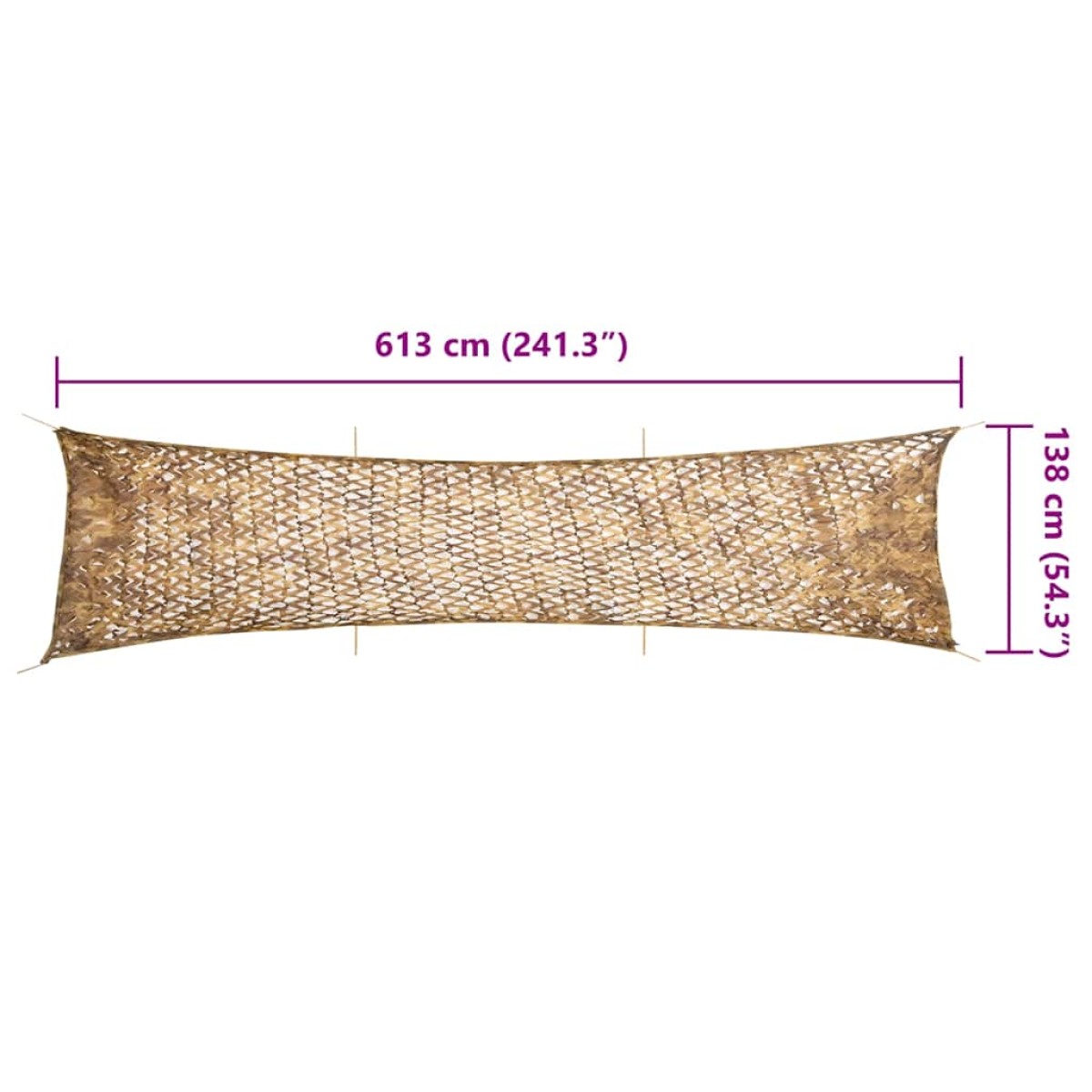 vidaXL Δίχτυ Καμουφλάζ με Τσάντα Αποθήκευσης 613x138 εκ. Άμμος
