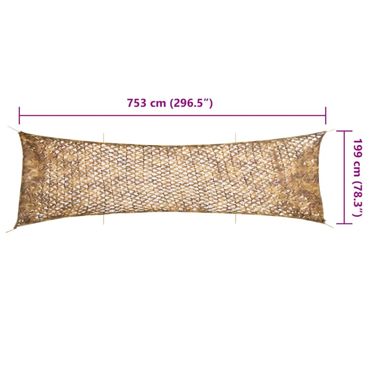 vidaXL Δίχτυ Καμουφλάζ με Τσάντα Αποθήκευσης 753x199 εκ. Άμμος