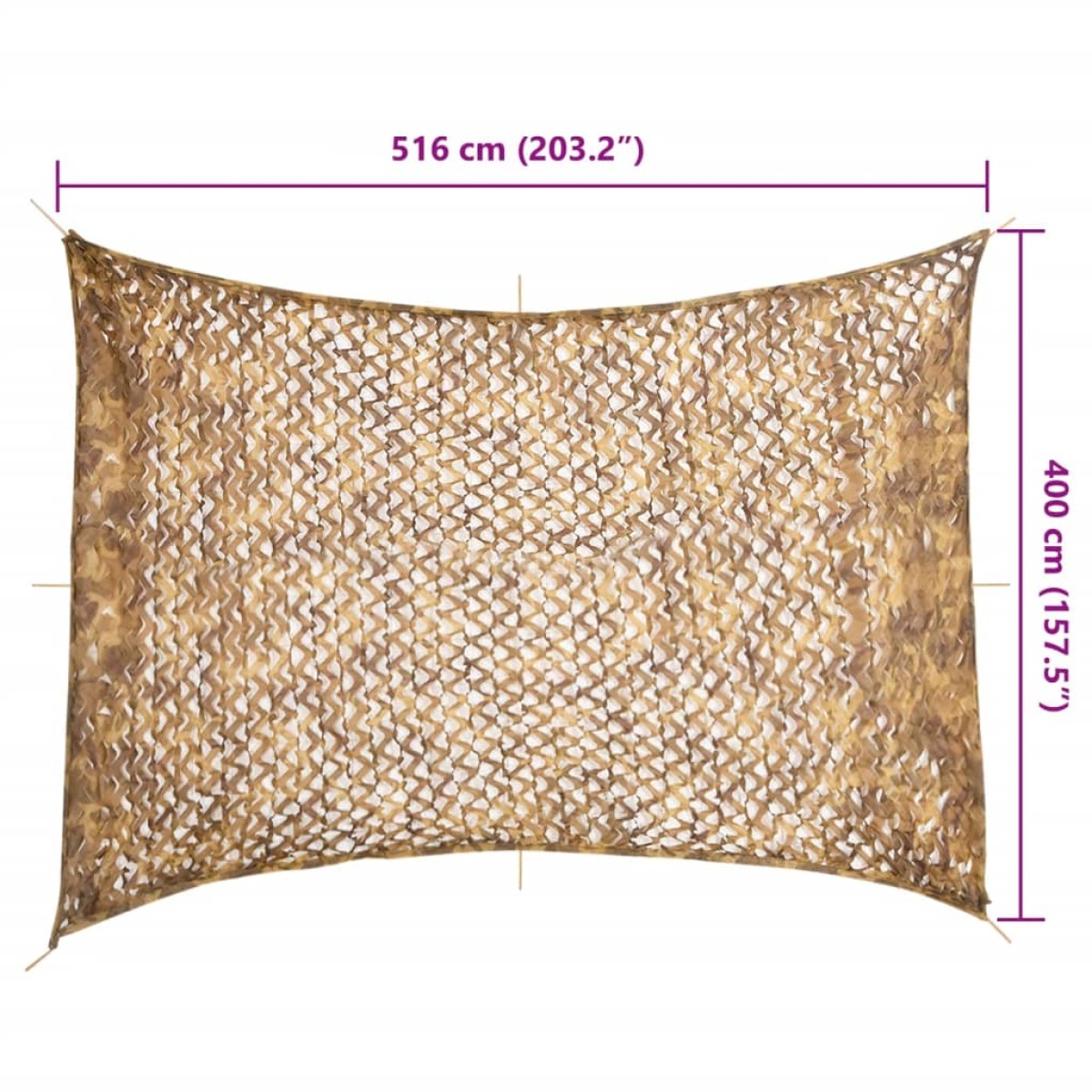 vidaXL Δίχτυ Καμουφλάζ με Τσάντα Αποθήκευσης 516x400 εκ. Άμμος