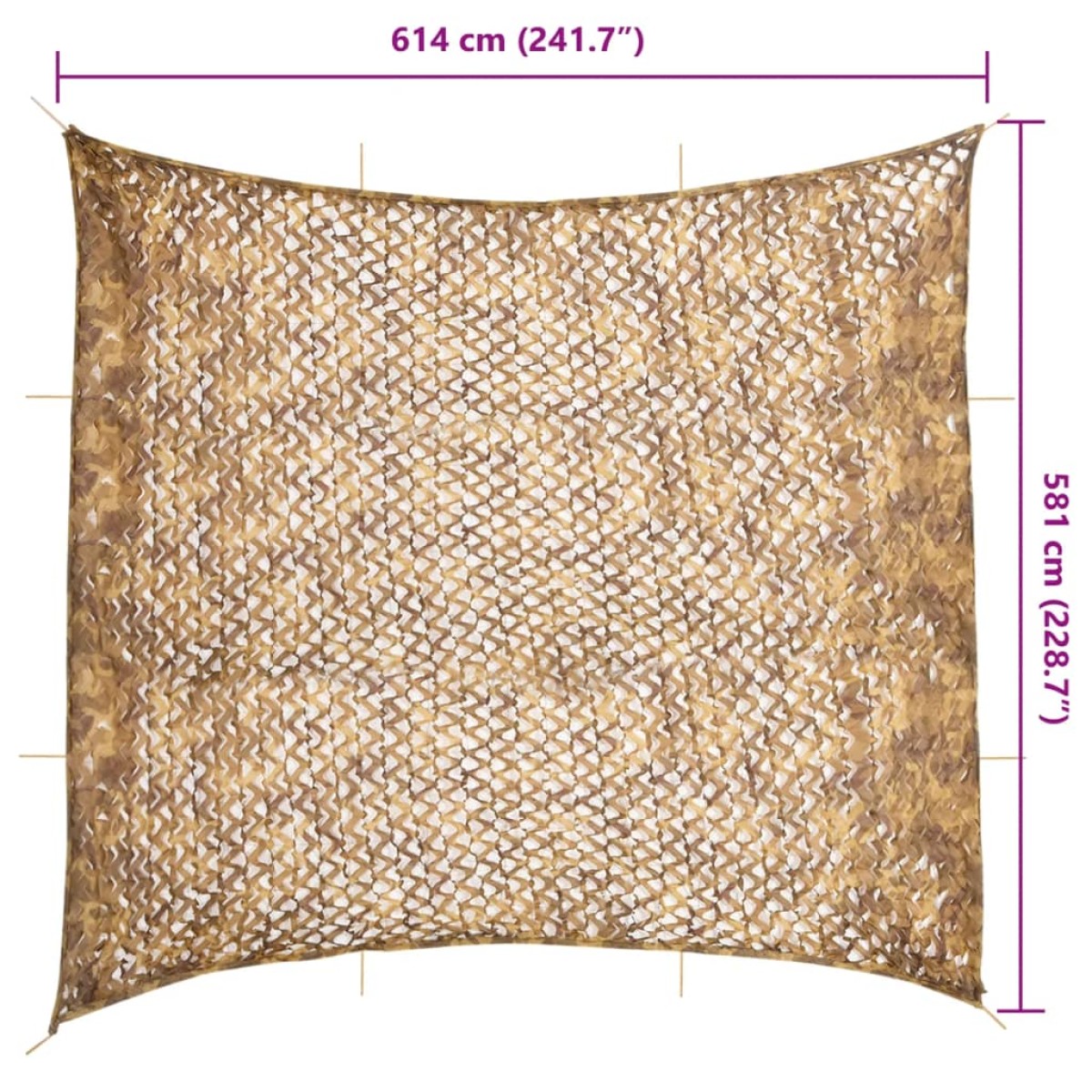 vidaXL Δίχτυ Καμουφλάζ με Τσάντα Αποθήκευσης 614x581 εκ. Άμμος