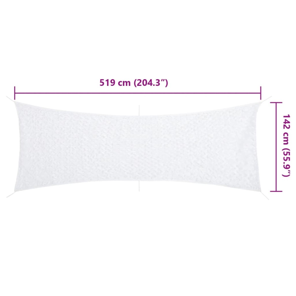 vidaXL Δίχτυ Σκίασης Παραλλαγής Λευκό 519x142 εκ. με Σάκο Αποθήκευσης