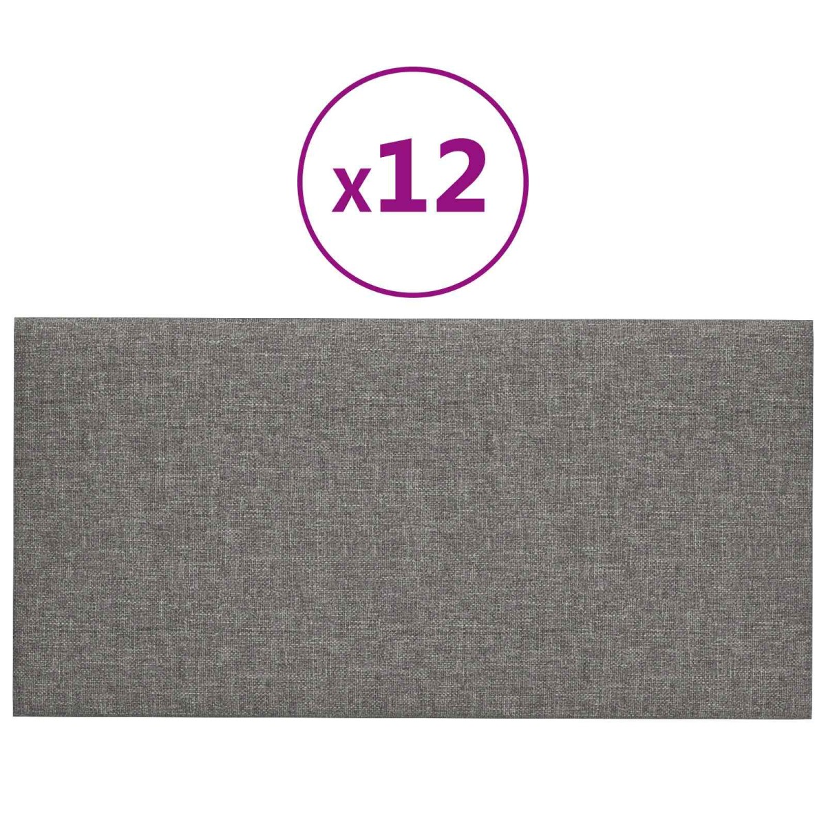 vidaXL Κεφαλάρι Τοίχου 12 τμχ. 30 x 15 cm Ανοιχτό γκρι ύφασμα