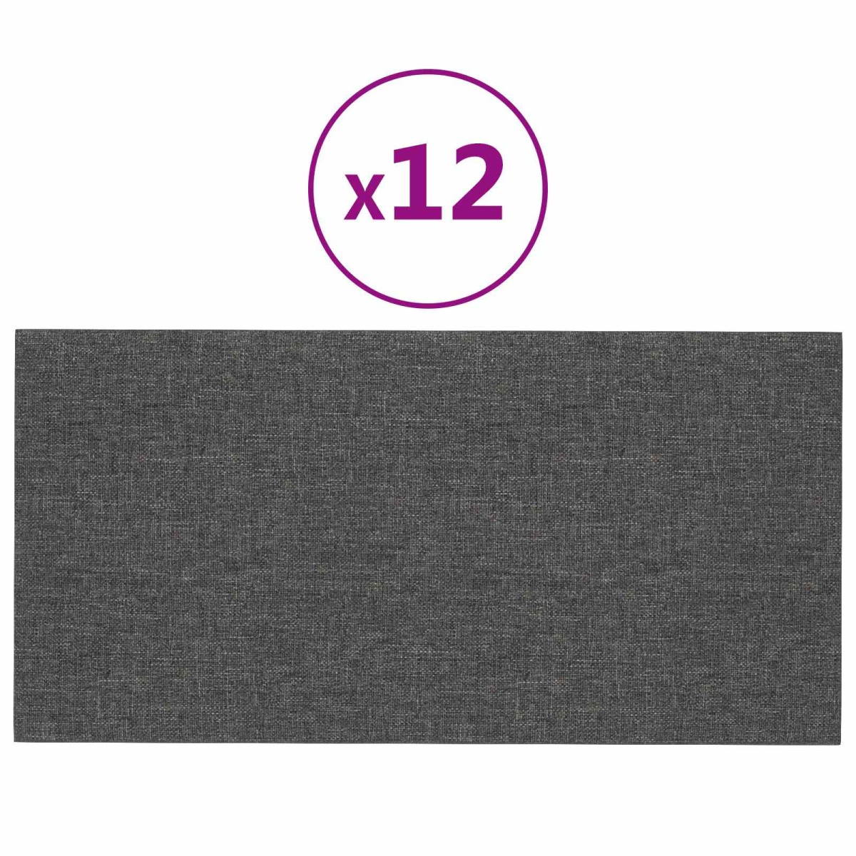 vidaXL Κεφαλάρι Τοίχου 12 τμχ. 30 x 15 cm Σκούρο Γκρι ύφασμα