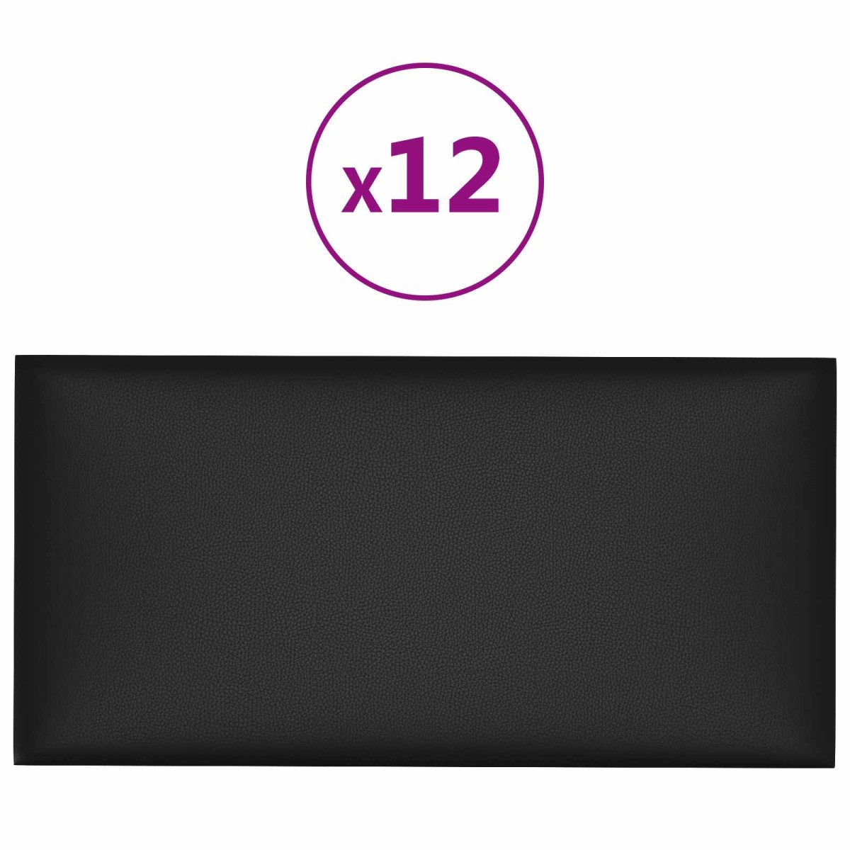 vidaXL Κεφαλάρι Τοίχου 12 τμχ. 30 x 15 cm Μαύρο ύφασμα