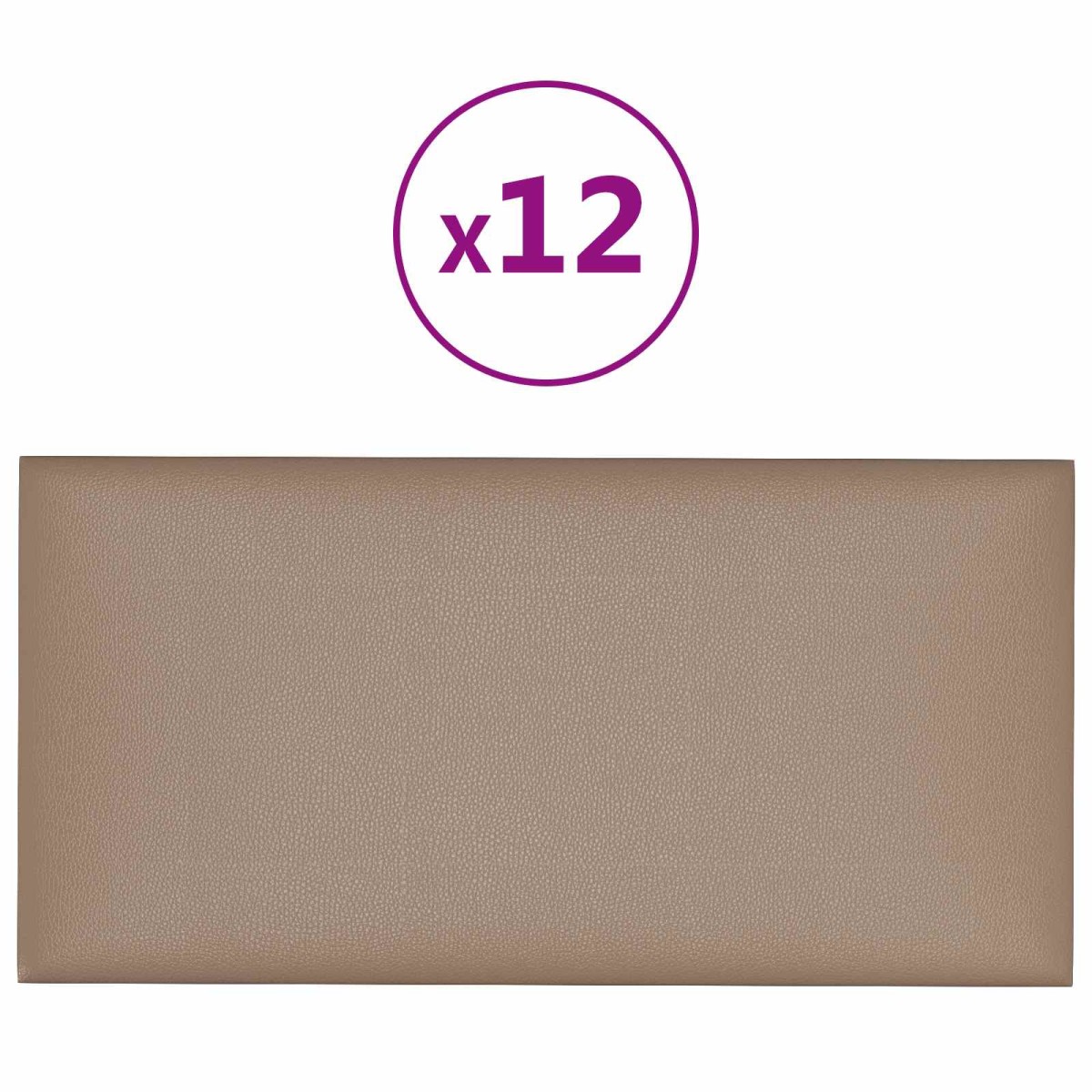 vidaXL Κεφαλάρι Τοίχου 12 τμχ. 30 x 15 cm Καπουτσίνο ύφασμα