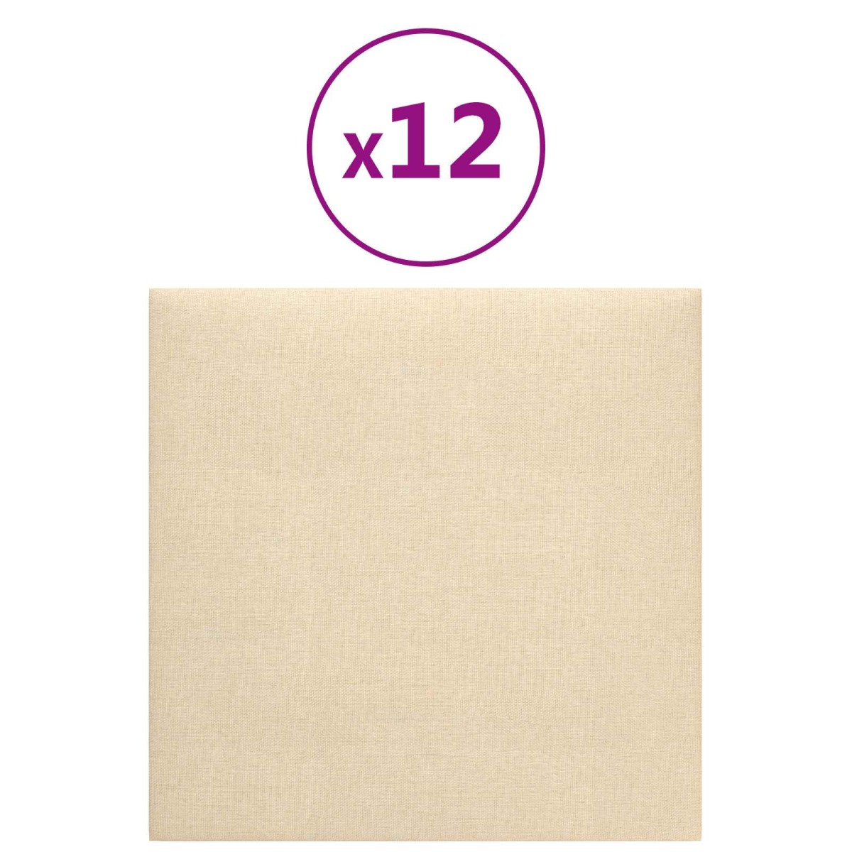 vidaXL Κεφαλάρι Τοίχου 12 τμχ. 30 x 30 cm Κρεμ ύφασμα