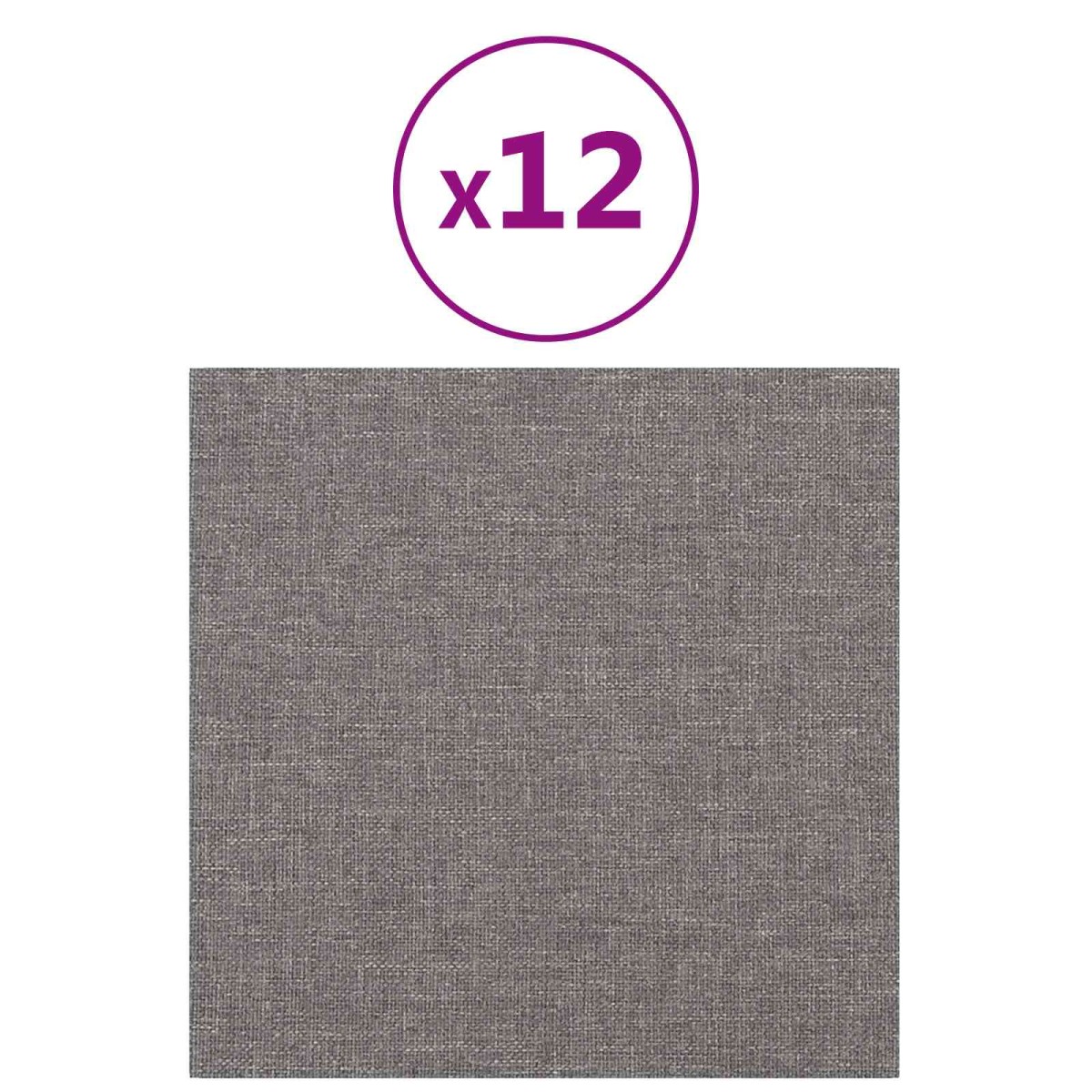 vidaXL Κεφαλάρι Τοίχου 12 τμχ. 30 x 30 cm Ανοιχτό γκρι ύφασμα