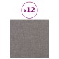 vidaXL Κεφαλάρι Τοίχου 12 τμχ. 30 x 30 cm Ανοιχτό γκρι ύφασμα