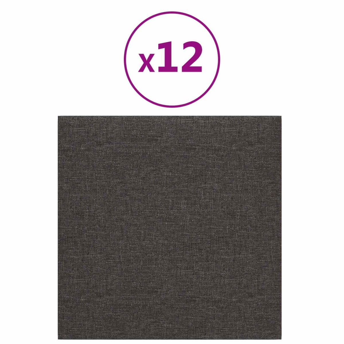 vidaXL Κεφαλάρι Τοίχου 12 τμχ. 30 x 30 cm Σκούρο Γκρι ύφασμα