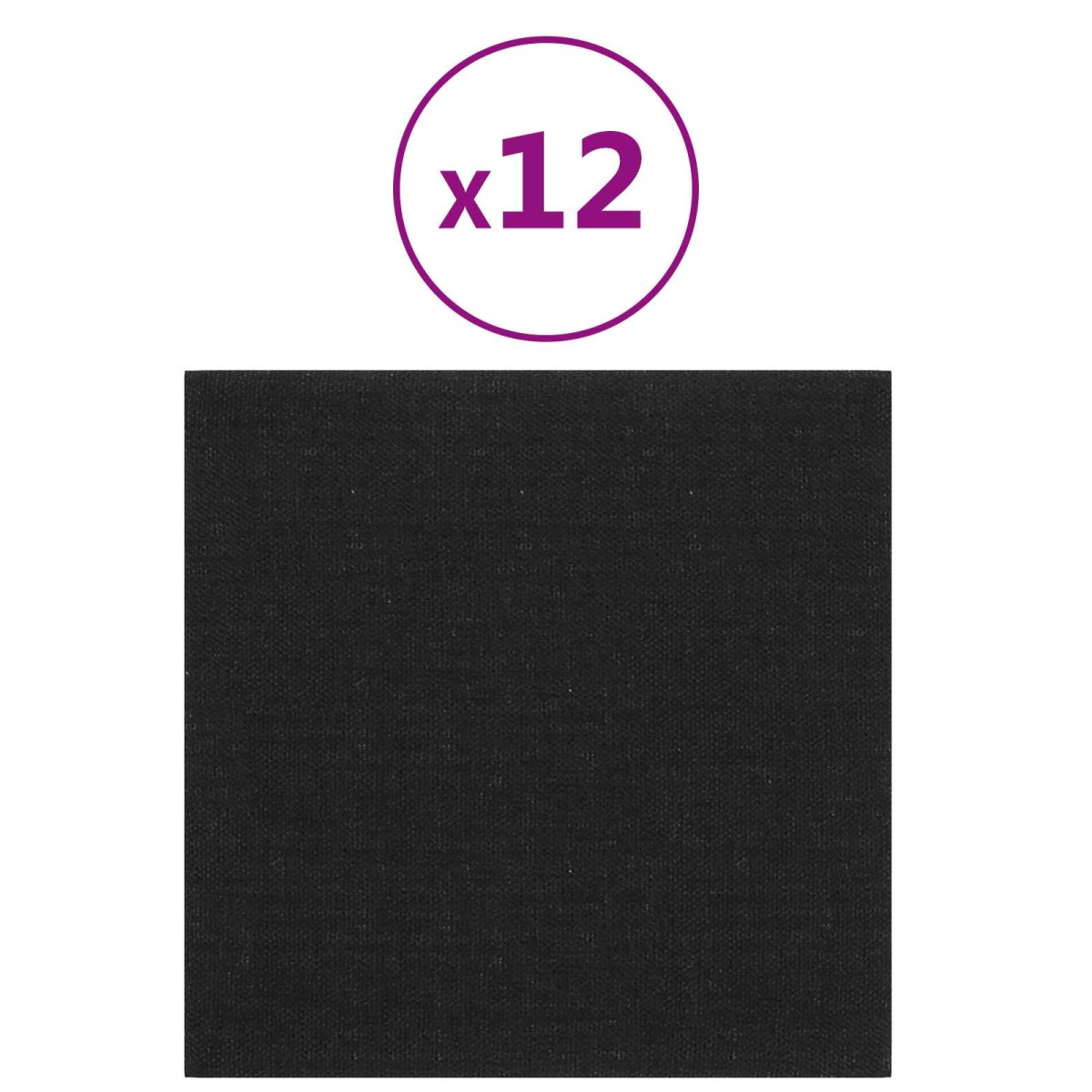 vidaXL Κεφαλάρι Τοίχου 12 τμχ. 30 x 30 cm Μαύρο ύφασμα