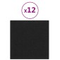 vidaXL Κεφαλάρι Τοίχου 12 τμχ. 30 x 30 cm Μαύρο ύφασμα