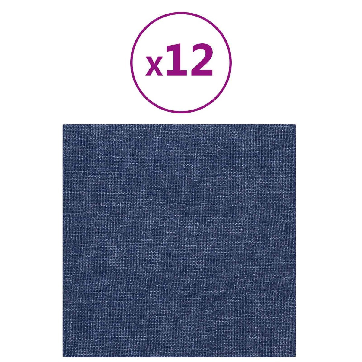 vidaXL Κεφαλάρι Τοίχου 12 τμχ. 30 x 30 cm Μπλε ύφασμα