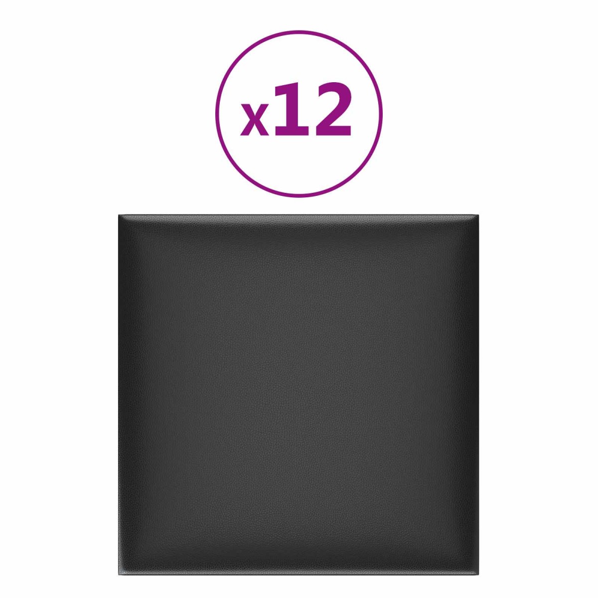 vidaXL Κεφαλάρι Τοίχου 12 τμχ. 30 x 30 cm Μαύρο ύφασμα