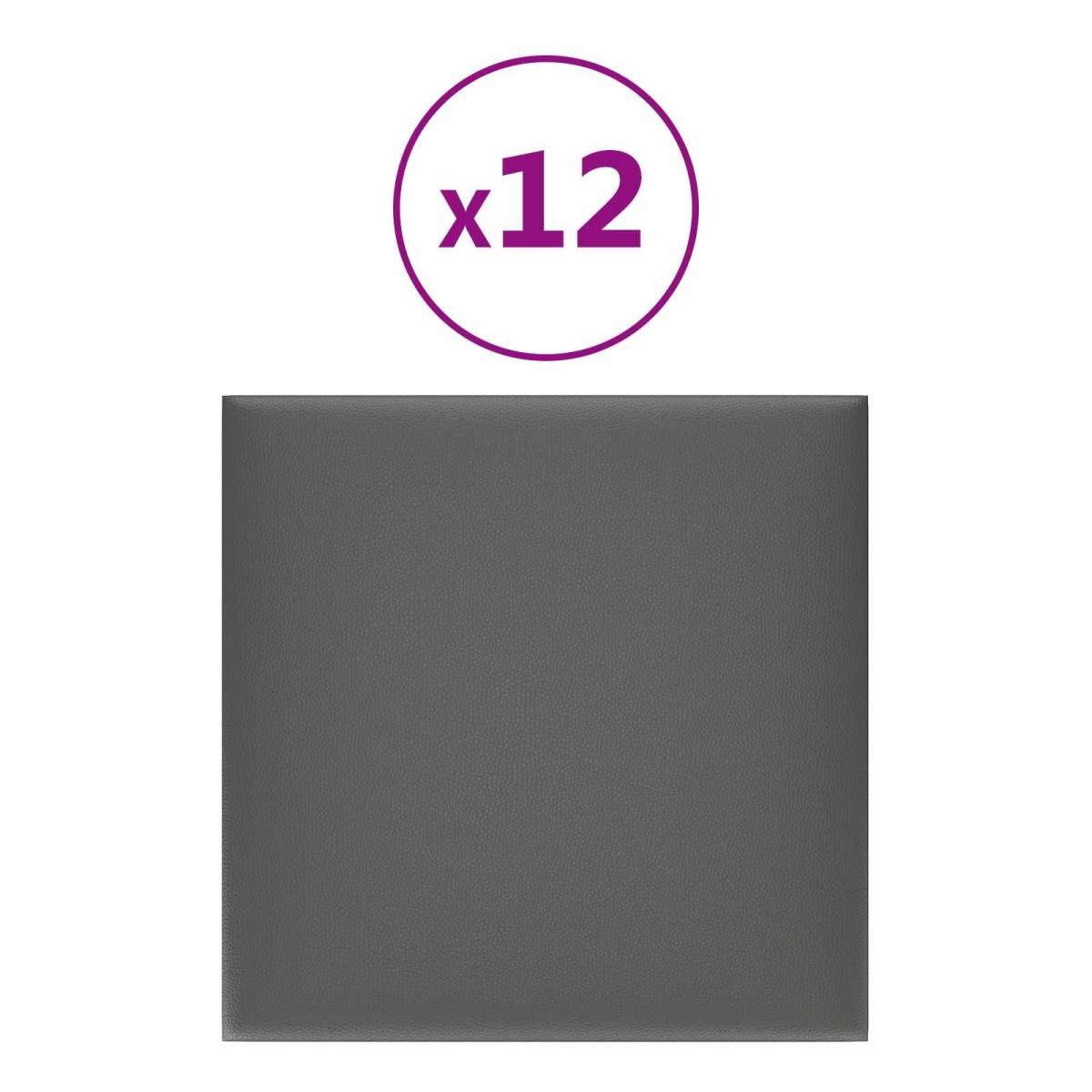 vidaXL Κεφαλάρι Τοίχου 12 τμχ. 30 x 30 cm Γκρι ύφασμα