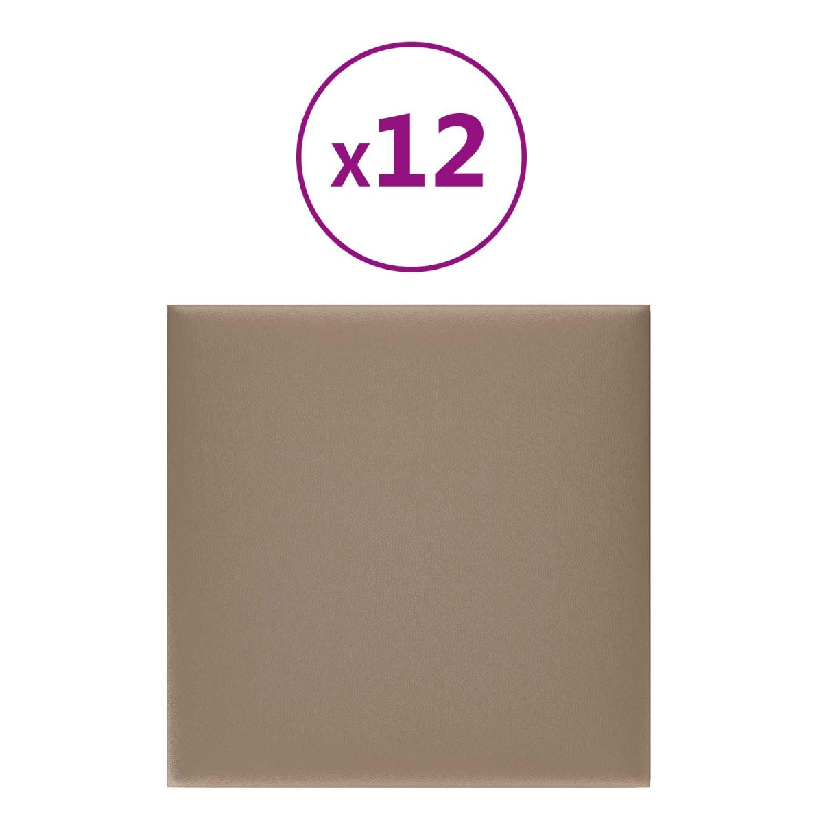 vidaXL Κεφαλάρι Τοίχου 12 τμχ. 30 x 30 cm Καπουτσίνο ύφασμα