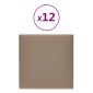 vidaXL Κεφαλάρι Τοίχου 12 τμχ. 30 x 30 cm Καπουτσίνο ύφασμα