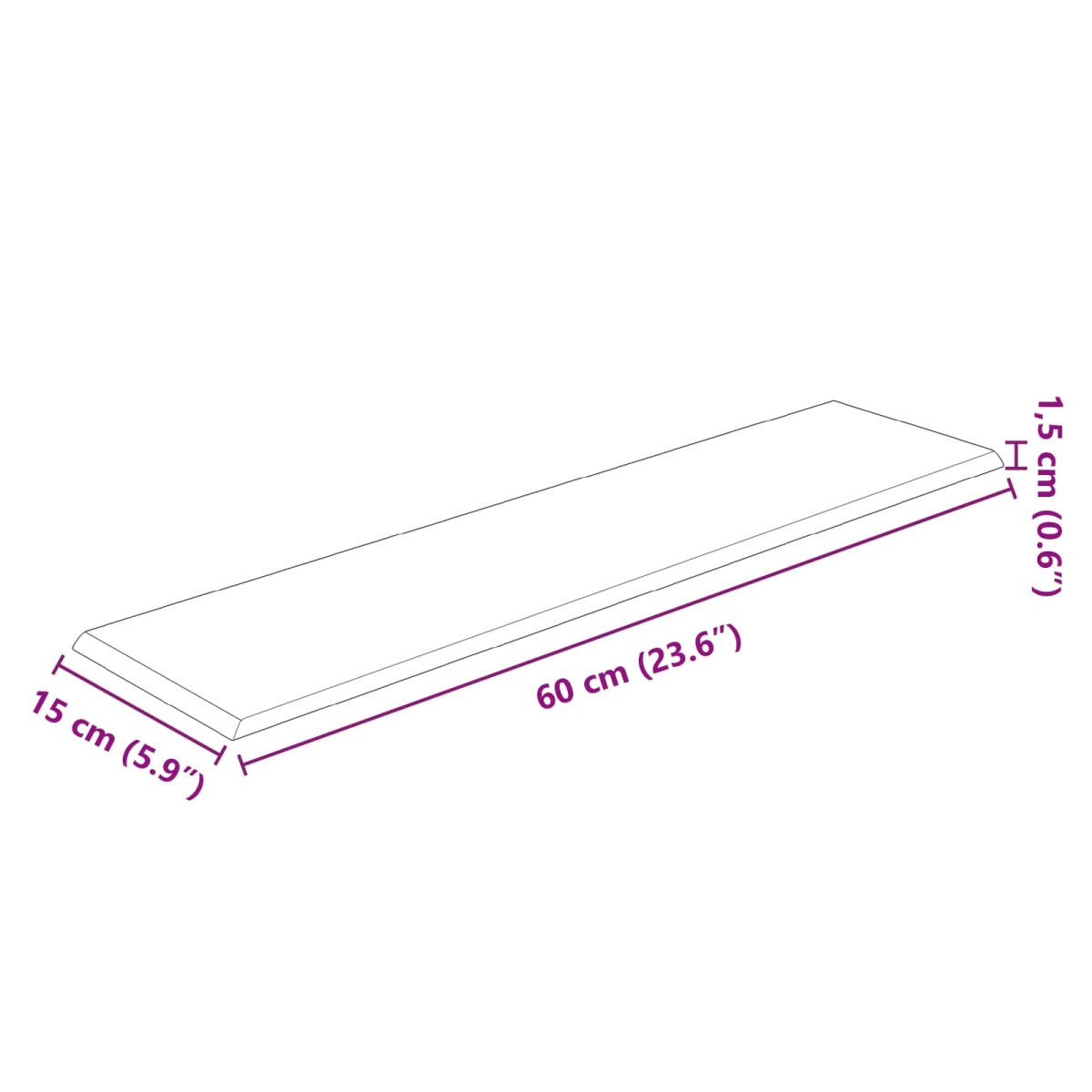 vidaXL Κεφαλάρι Τοίχου 12 τμχ. 60 x 15 cm Κρεμ ύφασμα