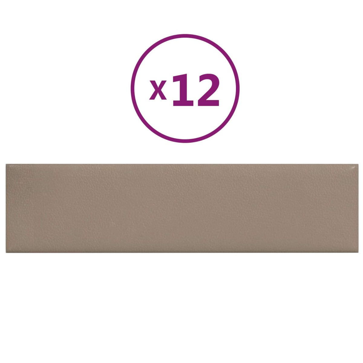 vidaXL Κεφαλάρι Τοίχου 12 τμχ. 60 x 15 cm Καπουτσίνο ύφασμα