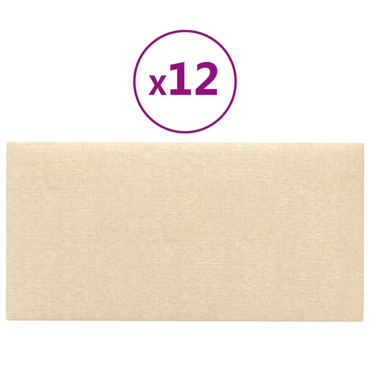 vidaXL Κεφαλάρι Τοίχου 12 τμχ. 60 x 30 cm Κρεμ ύφασμα