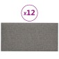 vidaXL Κεφαλάρι Τοίχου 12 τμχ. 60 x 30 cm Ανοιχτό γκρι ύφασμα
