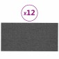 vidaXL Κεφαλάρι Τοίχου 12 τμχ. 60 x 30 cm Σκούρο Γκρι ύφασμα
