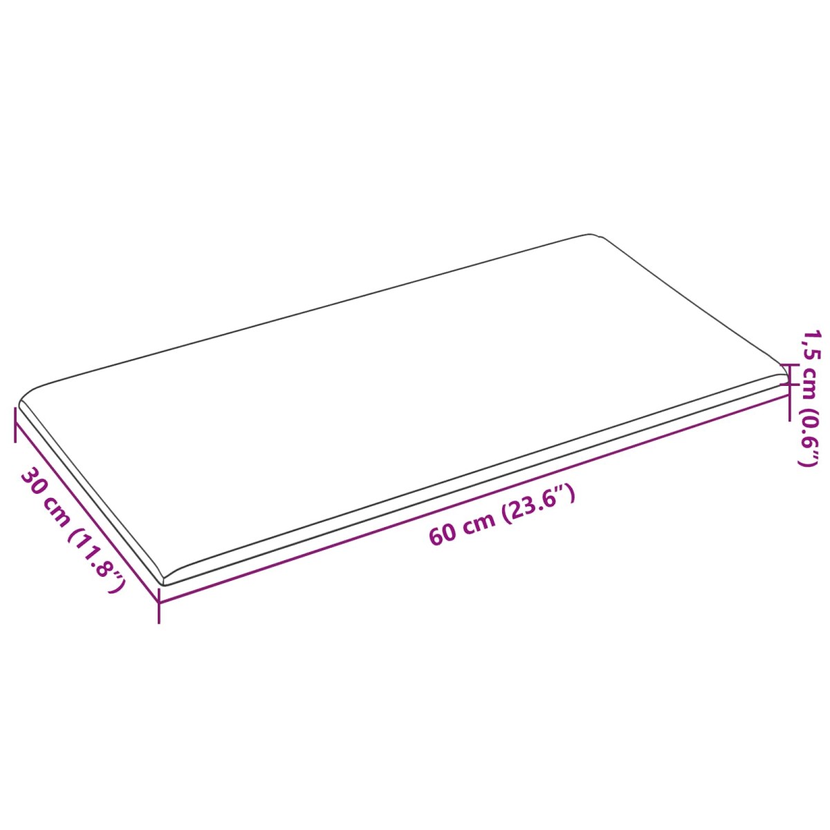 vidaXL Κεφαλάρι Τοίχου 12 τμχ. 60 x 30 cm Σκούρο Γκρι ύφασμα