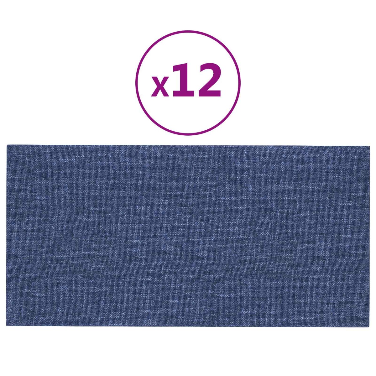 vidaXL Κεφαλάρι Τοίχου 12 τμχ. 60 x 30 cm Μπλε ύφασμα
