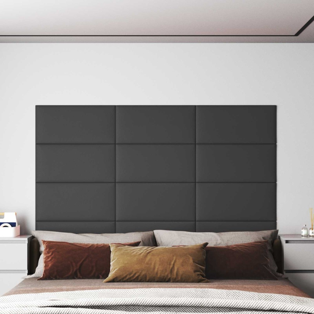 vidaXL Κεφαλάρι Τοίχου 12 τμχ. 60 x 30 cm Γκρι ύφασμα