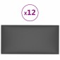 vidaXL Κεφαλάρι Τοίχου 12 τμχ. 60 x 30 cm Γκρι ύφασμα