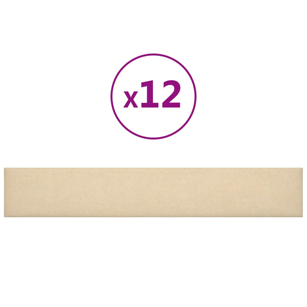 vidaXL Κεφαλάρι Τοίχου 12 τμχ. 90 x 15 cm Κρεμ ύφασμα