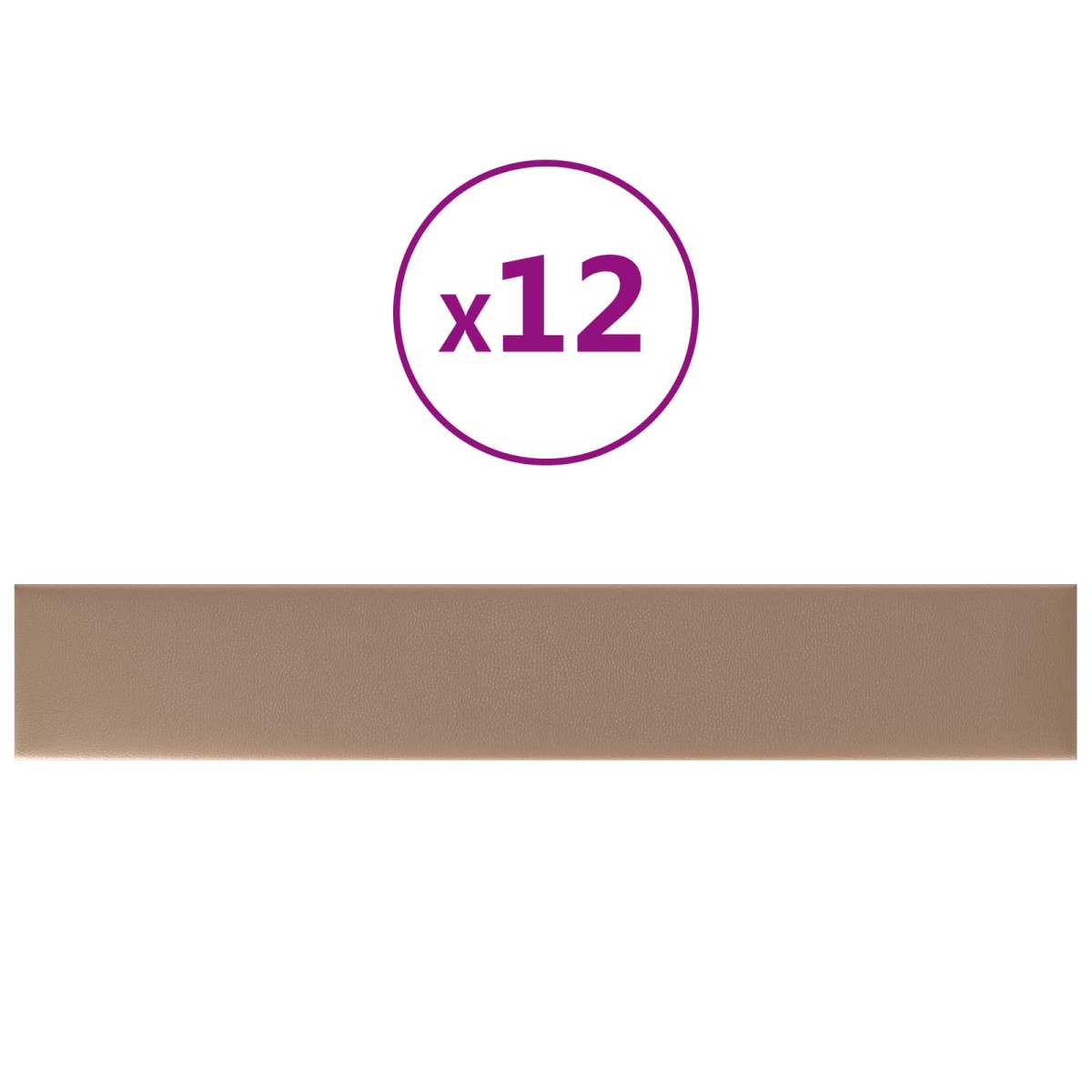 vidaXL Κεφαλάρι Τοίχου 12 τμχ. 90 x 15 cm Καπουτσίνο ύφασμα