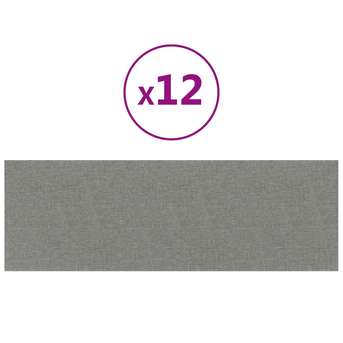 vidaXL Κεφαλάρι Τοίχου 12 τμχ. 90 x 30 cm Ανοιχτό γκρι ύφασμα