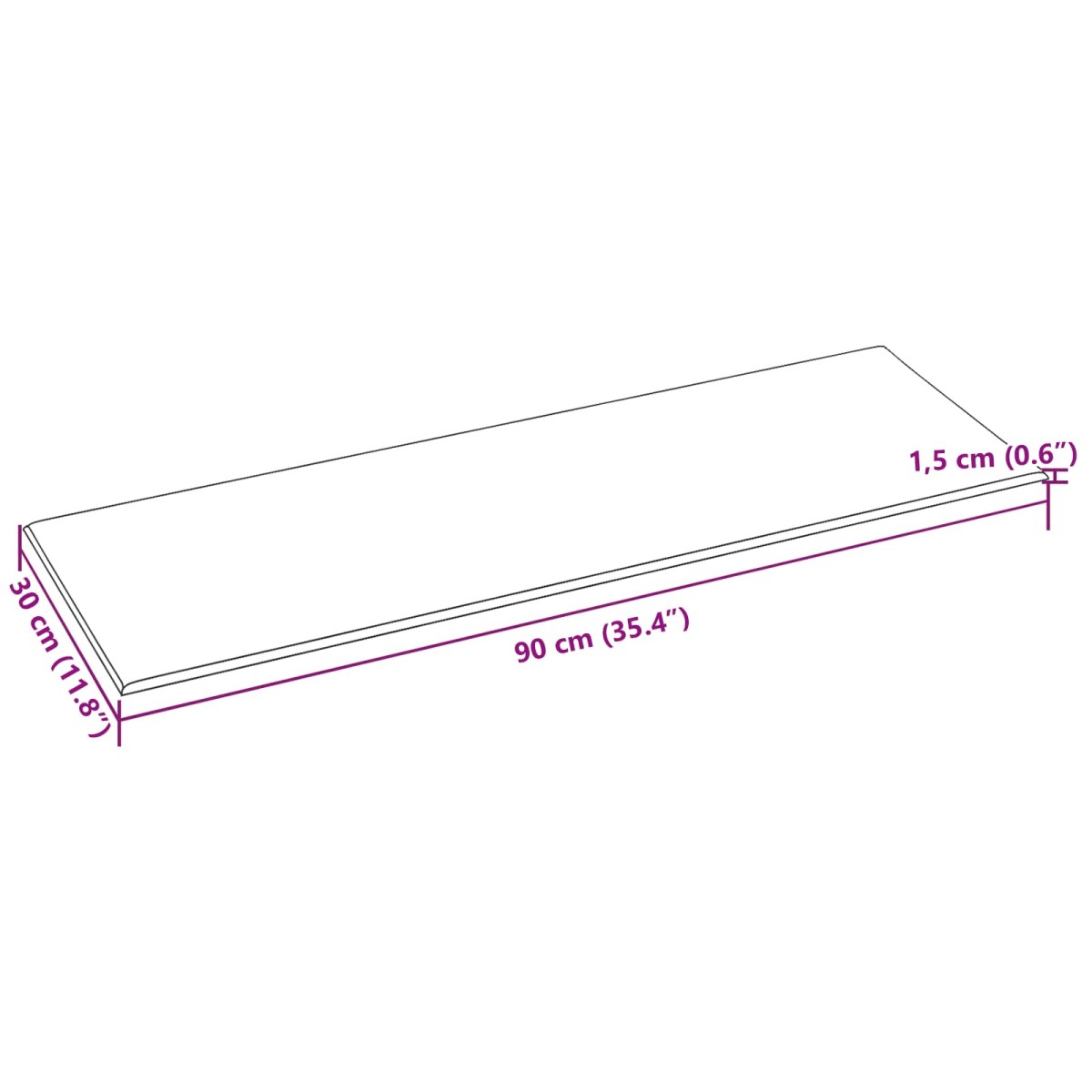 vidaXL Κεφαλάρι Τοίχου 12 τμχ. 90 x 30 cm Ανοιχτό γκρι ύφασμα