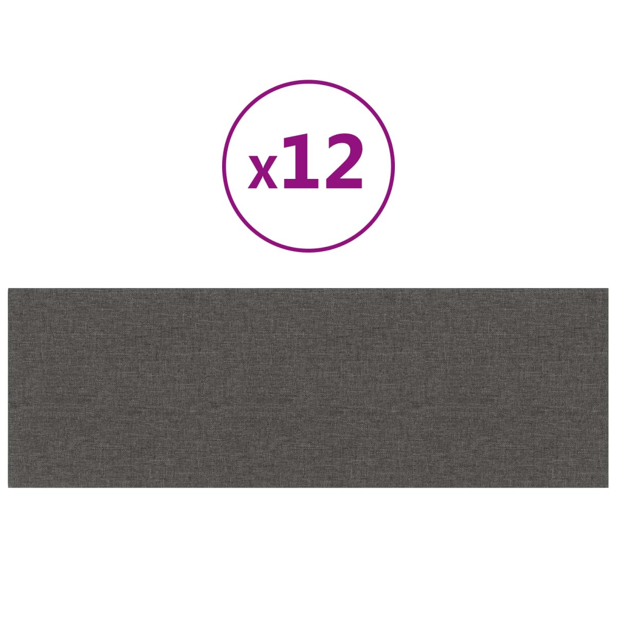 vidaXL Κεφαλάρι Τοίχου 12 τμχ. 90 x 30 cm Σκούρο Γκρι ύφασμα