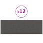 vidaXL Κεφαλάρι Τοίχου 12 τμχ. 90 x 30 cm Σκούρο Γκρι ύφασμα
