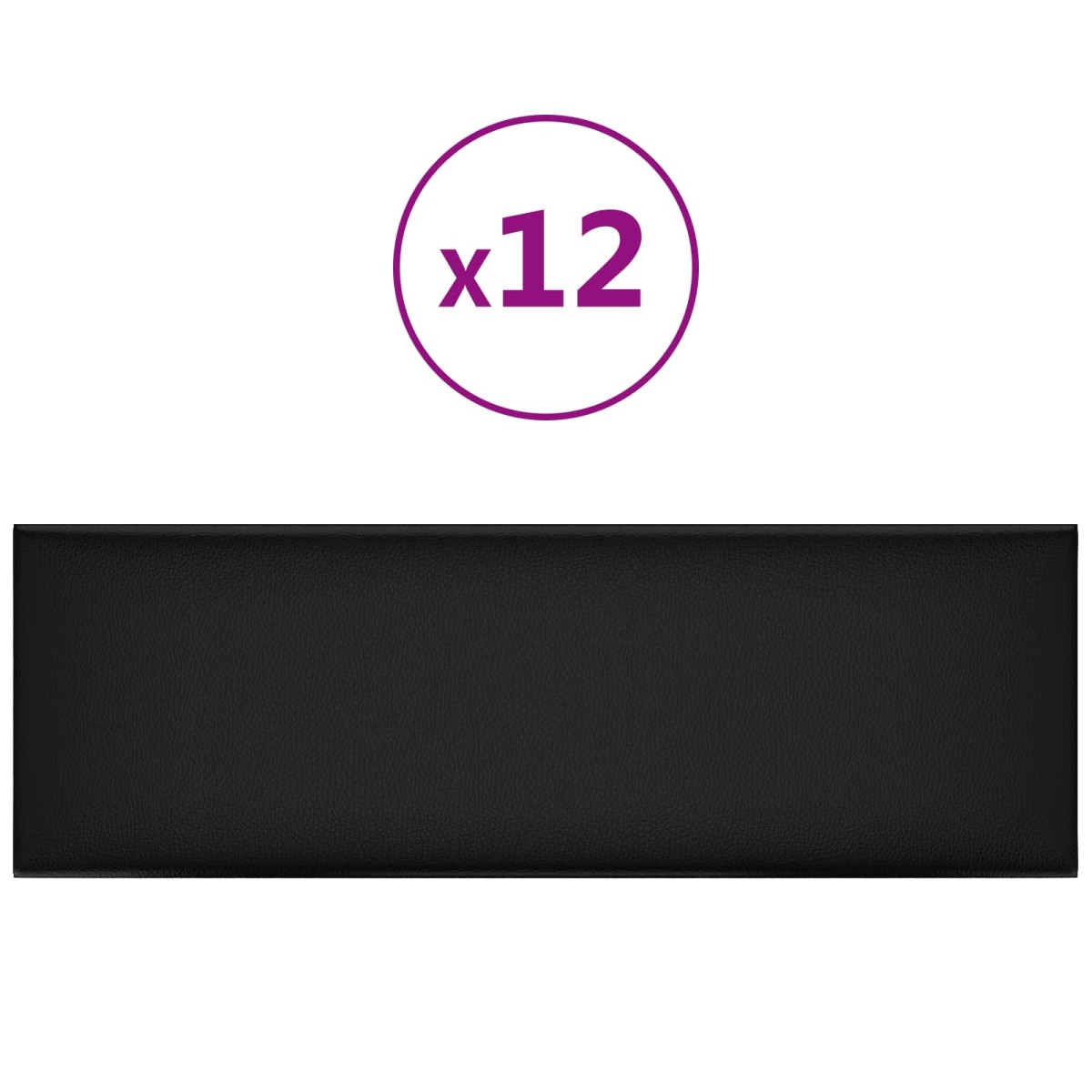 vidaXL Κεφαλάρι Τοίχου 12 τμχ. 90 x 30 cm Μαύρο ύφασμα