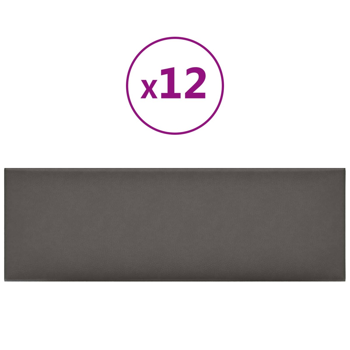 vidaXL Κεφαλάρι Τοίχου 12 τμχ. 90 x 30 cm Γκρι ύφασμα