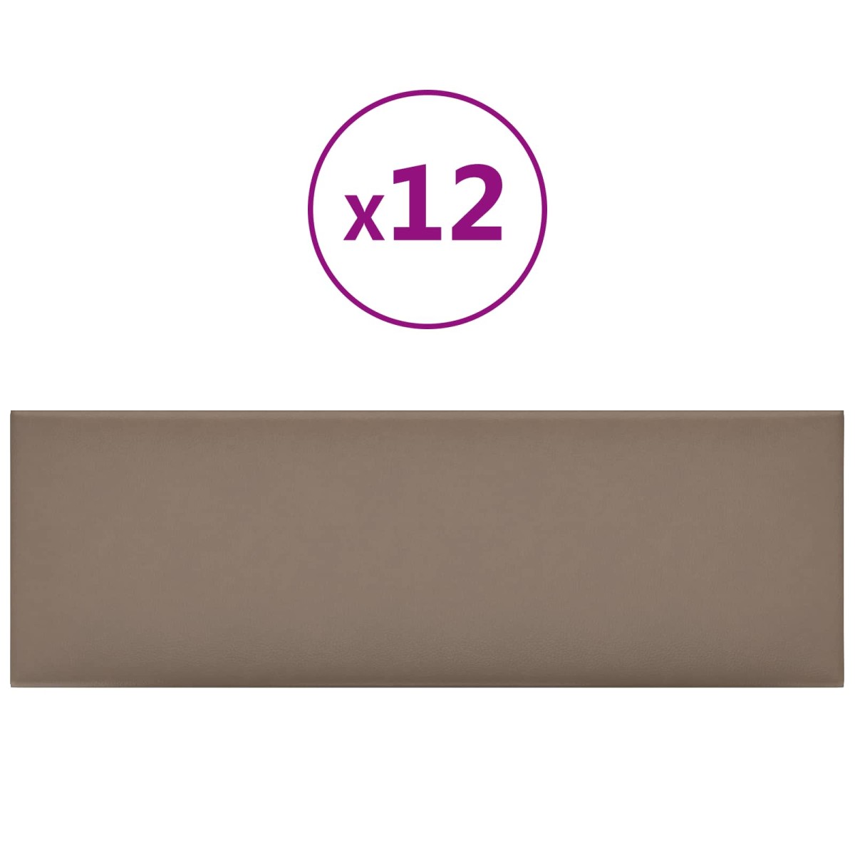 vidaXL Κεφαλάρι Τοίχου 12 τμχ. 90 x 30 cm Καπουτσίνο ύφασμα