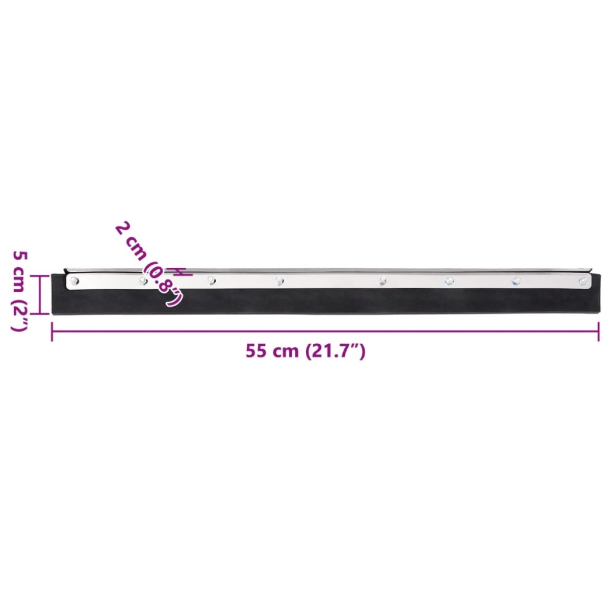 vidaXL Κεφαλές Σκουπίσματος Δαπέδου 5 Τεμ. 55x2x5 εκ Ατσάλι/Καουτσούκ