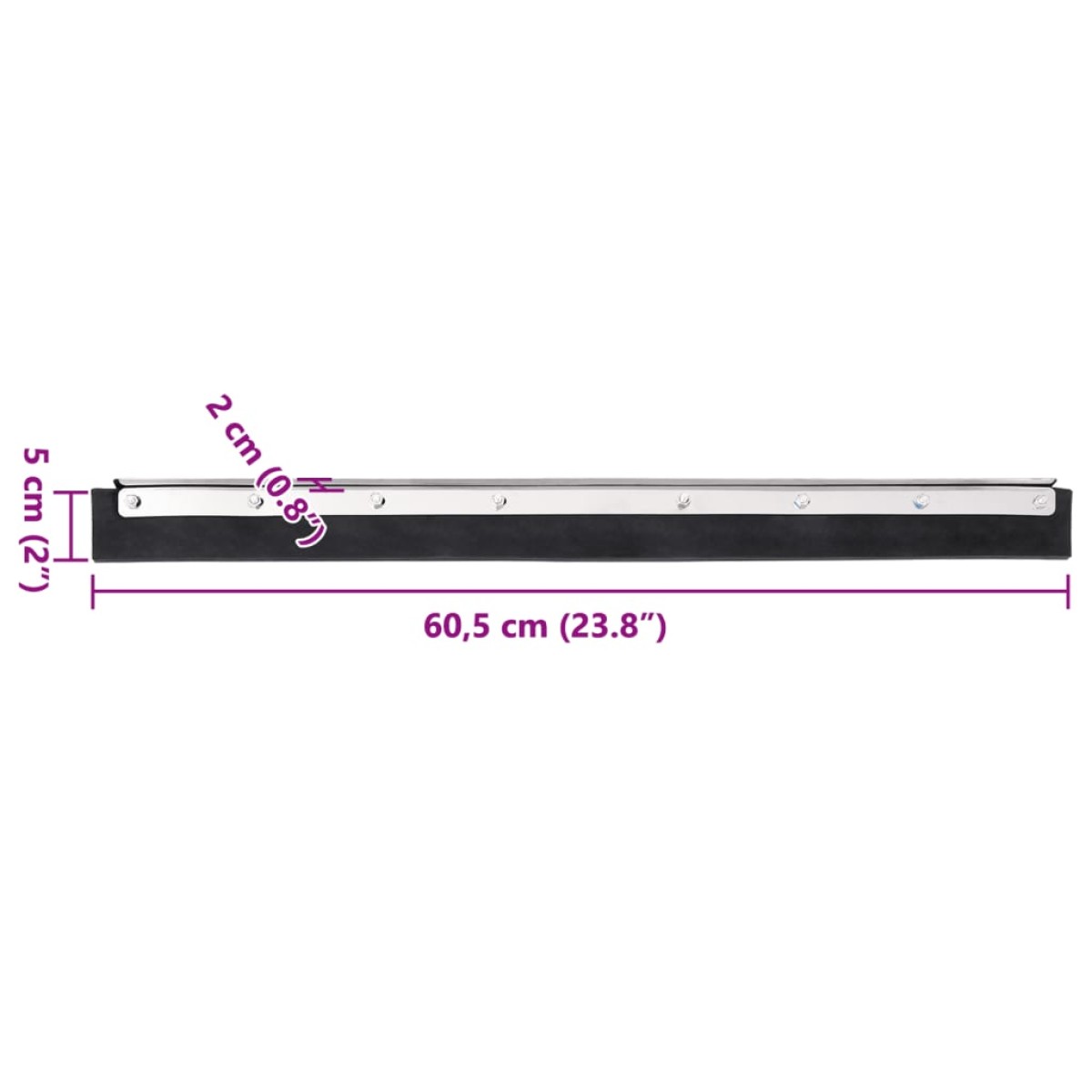 vidaXL Κεφαλές Σκουπίσματος Δαπέδου 5 Τεμ. 60,5x2x5εκ Ατσάλι/Καουτσούκ